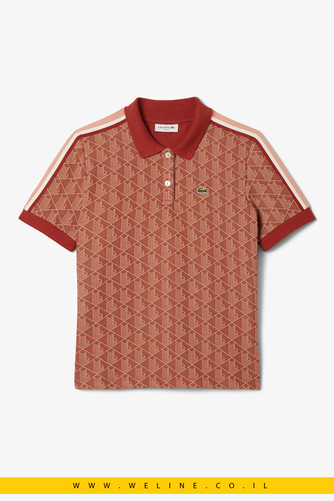 חולצת פולו לנשים בגזרת Slim עם מונוגרמה סרוגה – Lacoste