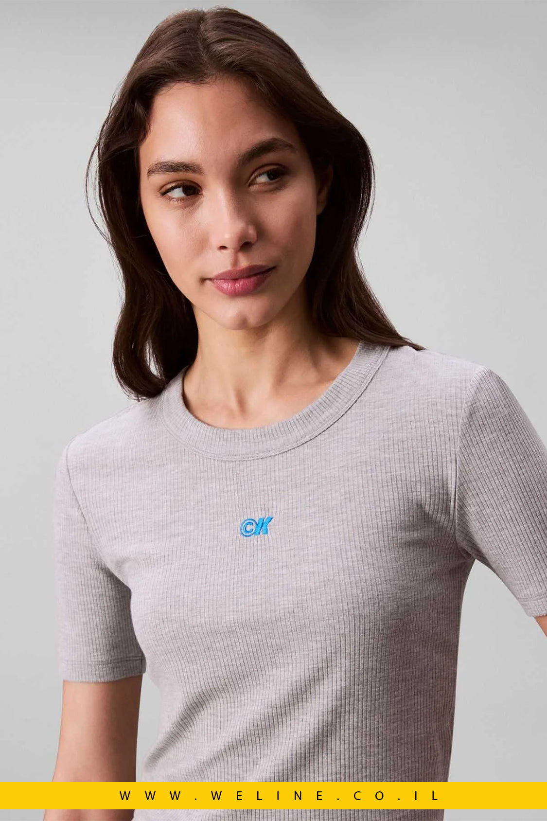 חולצת נשים Calvin Klein Jeans – A-Modal Rib Tee (Essential)