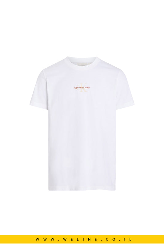 טי-שירט Calvin Klein Monologo לגברים – לבן