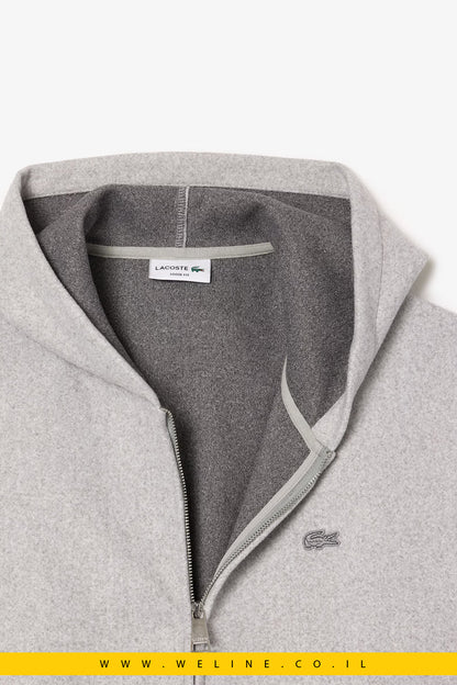 קפוצ'ון גברים Lacoste Zip-Up – אפור בגזרת Loose Fit