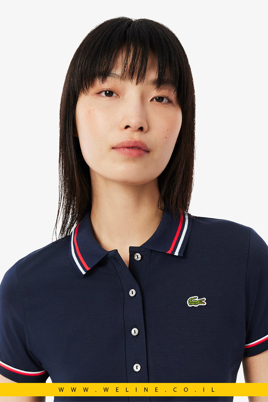 פולו לנשים בגזרת Slim – דגם L.12.D – כחול – Lacoste