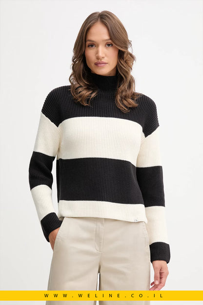 סוודר נשים Calvin Klein Jeans – שחור עם חצי גולף