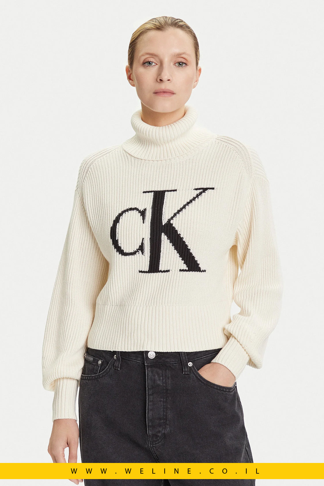 דולצ'ביטה נשים Calvin Klein Jeans – Écru בגזרת Relaxed