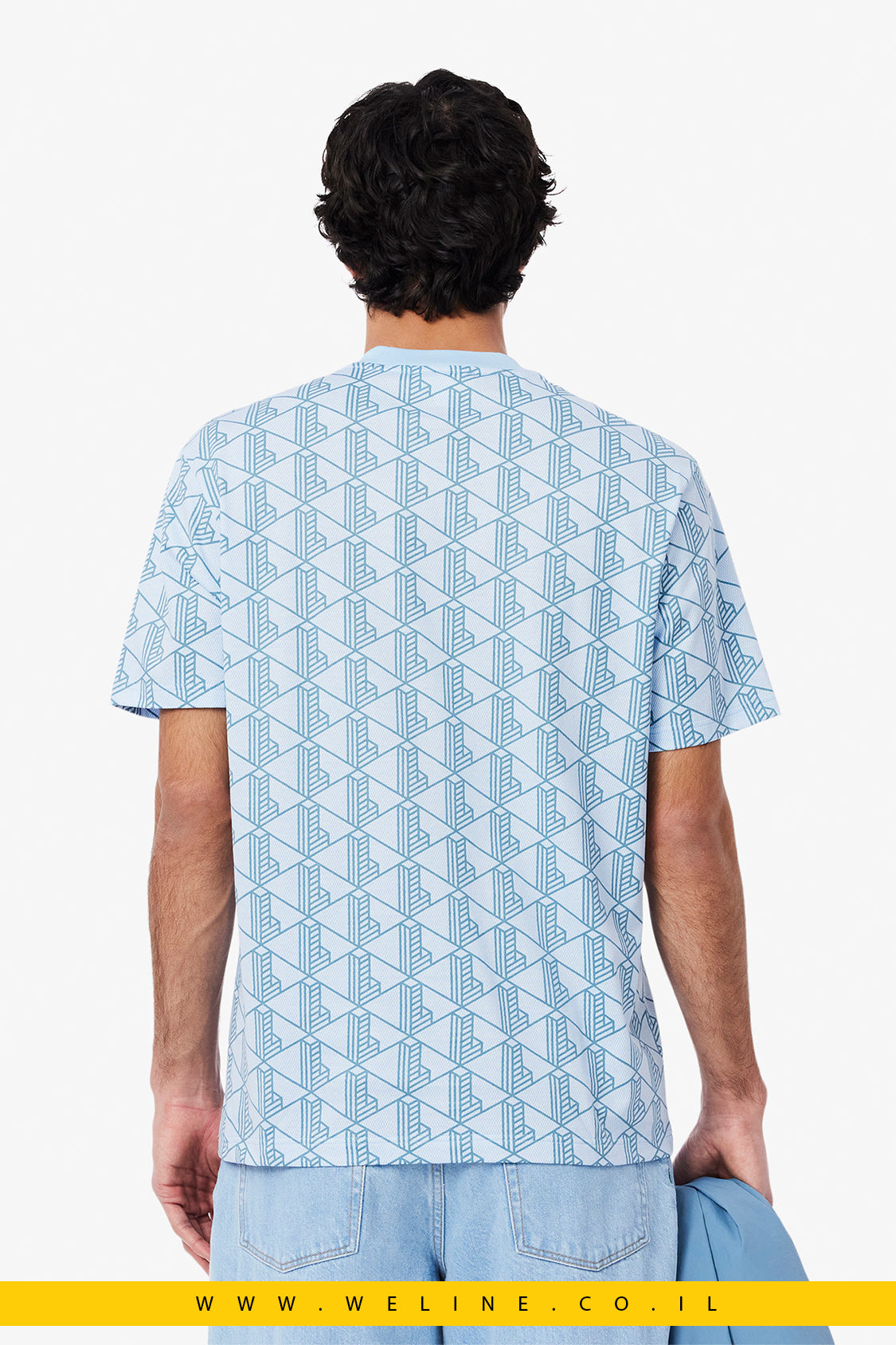 חולצת טי לגברים עם מונוגרמה מכותנה אורגנית – Lacoste