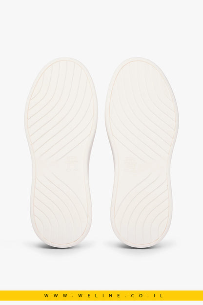 נעלי סניקרס פלטפורמה לנשים Tommy Hilfiger Metallic Heel Leather – צבע לבן/Marzemino