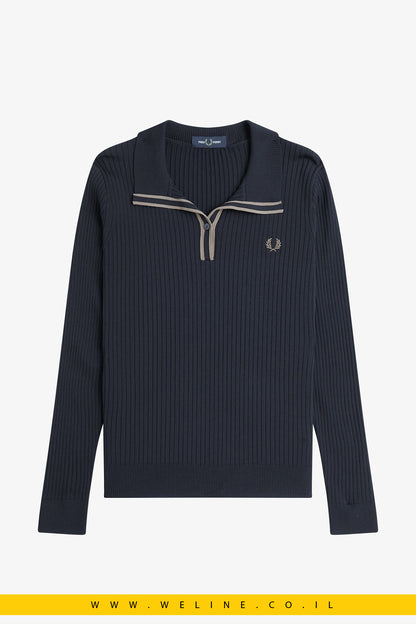 חולצת פולו סרוגה עם מרקם ריב – Fred Perry