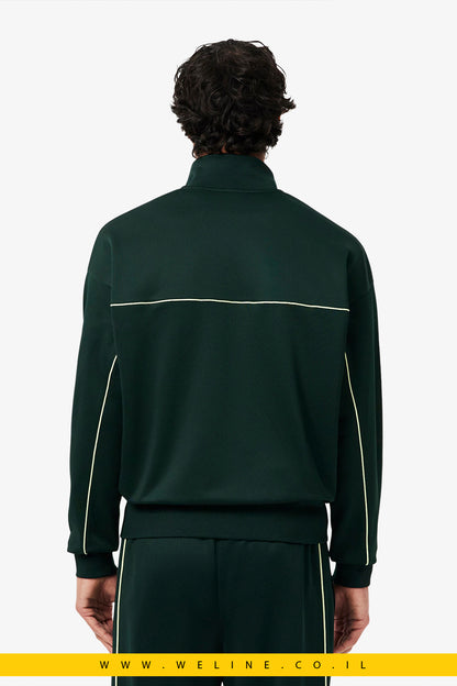 סווטשירט פליס עם אפקט סאטן ורוכסן – Lacoste