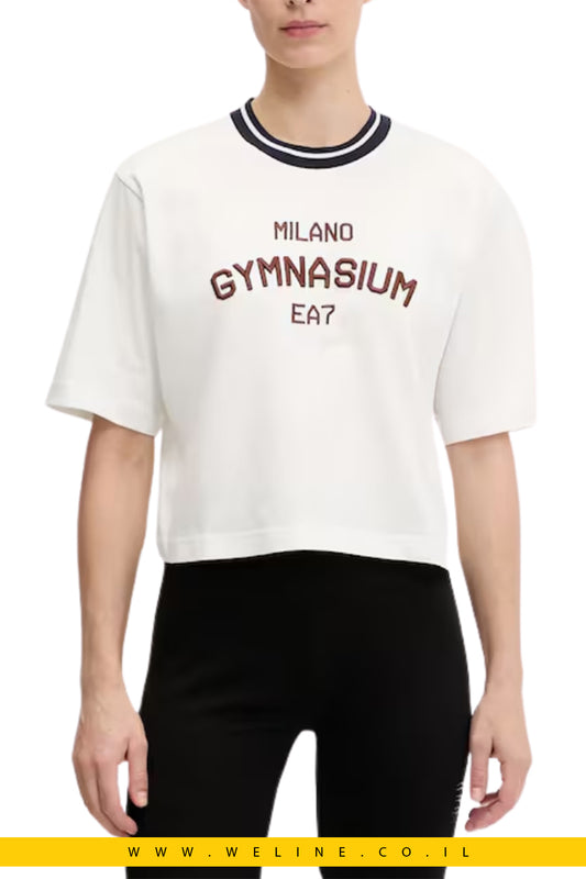 חולצת נשים רחבה 100% כותנה – EA7 Emporio Armani - קולקציית קיץ 2025