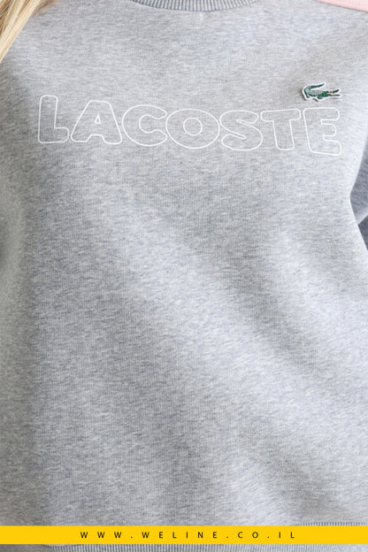 סווטשירט נשים רחב Lacoste – Silver Chine + Nidus