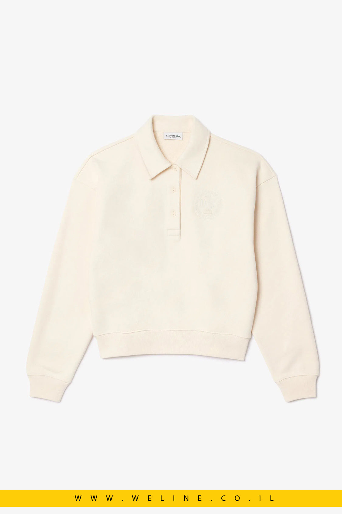 סווטשירט צווארון פולו עם רקמת קרוקודיל – Lacoste | צבע קרם