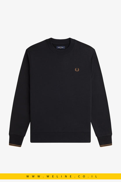 סווטשירט לגברים – Crew Neck בצבע שחור / Shaded Stone