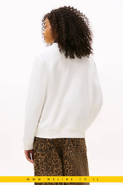 סוודר גברים Tommy Hilfiger Performance במרקם משולב ורבע רוכסן