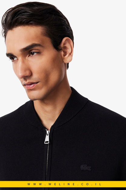 ג׳קט בומבר סרוג מכותנה וצמר – Lacoste
