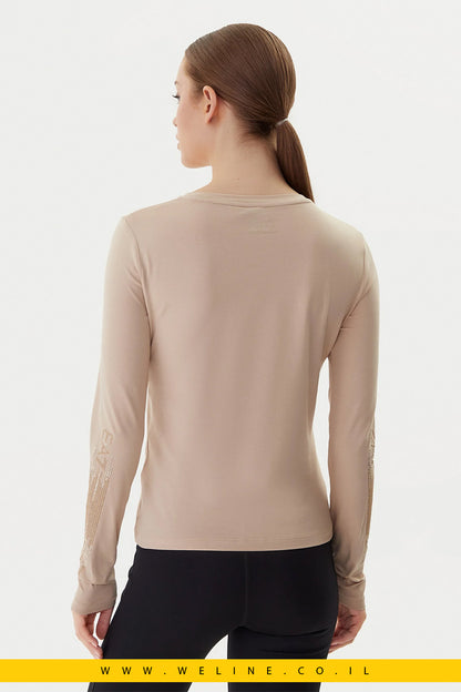 חולצת EA7 Emporio Armani בגוון בז’