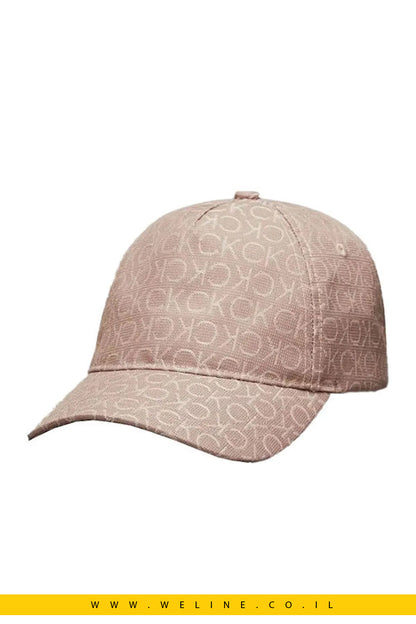 Calvin Klein כובע בייג' Jacquard לנשים – פוליאסטר ממוחזר