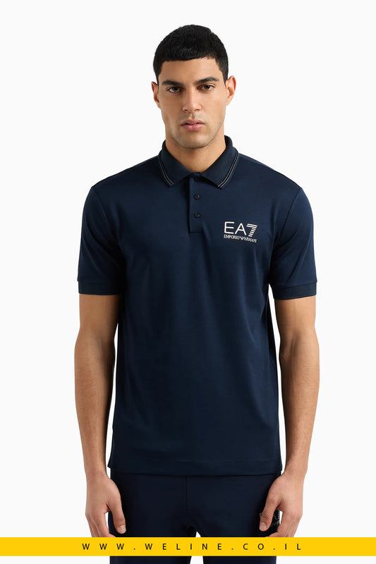 חולצת פולו לגברים בגזרה מחטבת מבית EA7