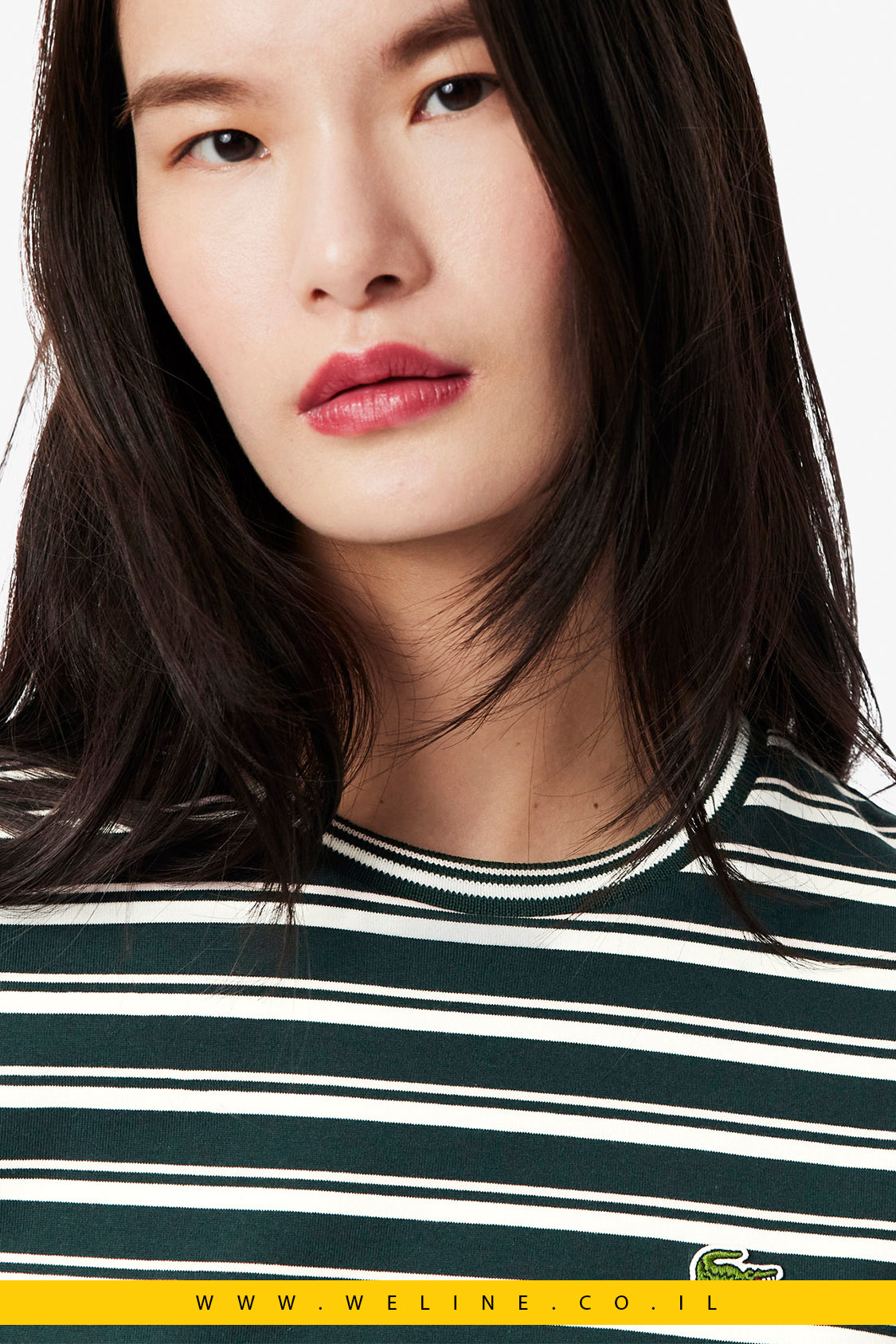 חולצת סטרייפ ארוכת־שרוול לנשים – Lacoste