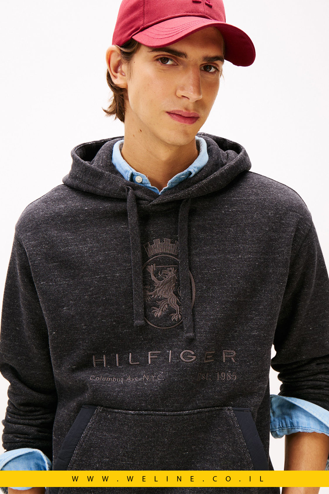 קפוצ'ון גברים Tommy Hilfiger Varsity Crest – גזרת Relaxed