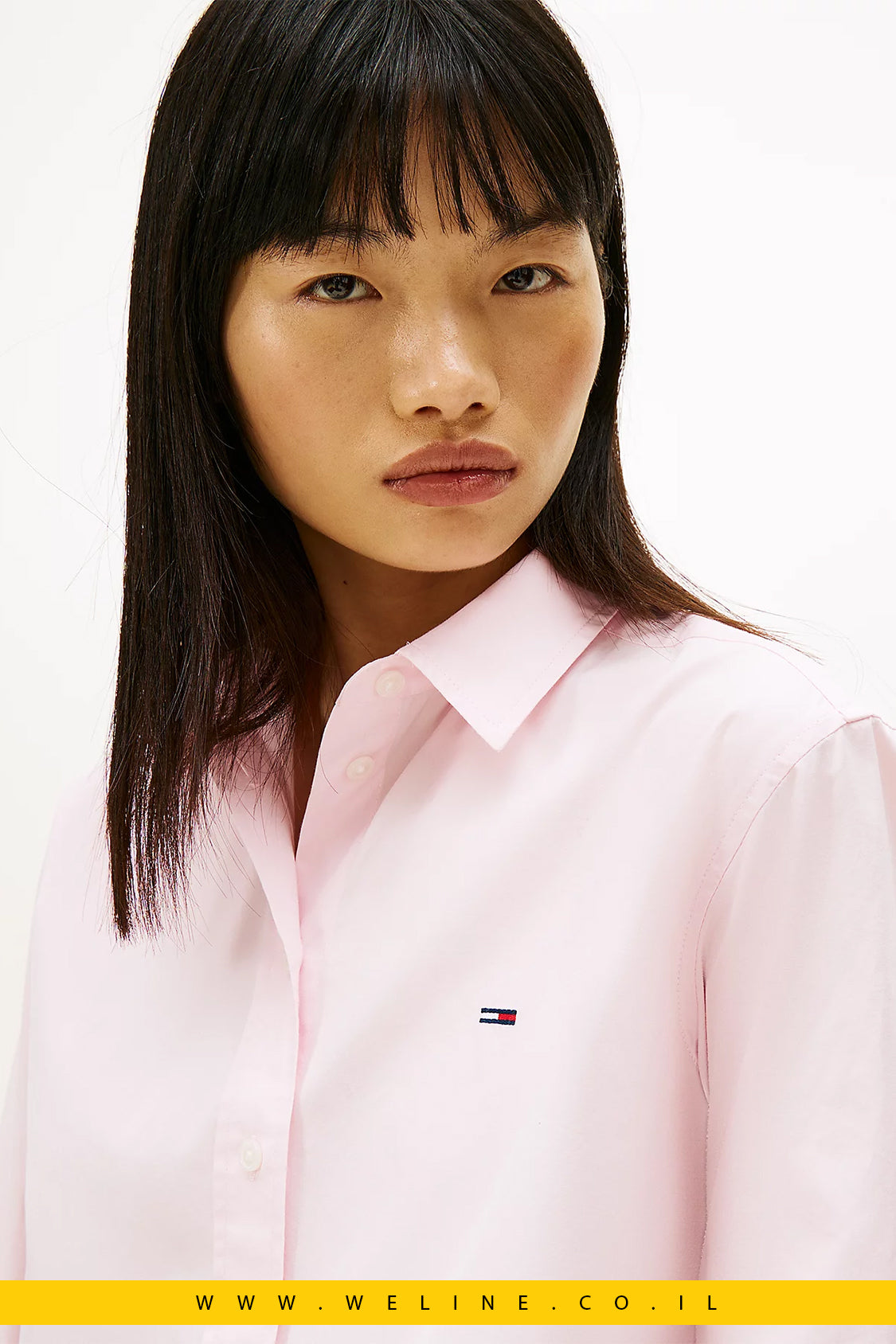 חולצת פופלין קרופ בגזרת Relaxed Fit לנשים Tommy Jeans – טומי ג’ינס | ורוד בהיר