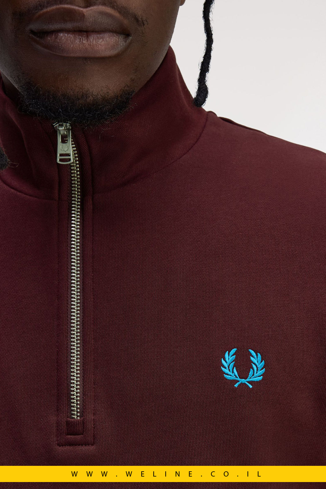 סווטשירט חצי רוכסן לגברים – Fred Perry