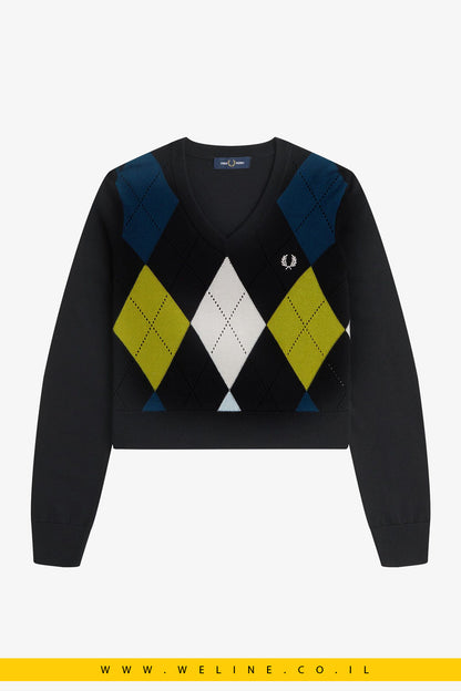 סוודר ארגייל בעיטור Pointelle – Fred Perry