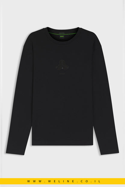 חולצת טי ארוכה לגברים מבית BOSS – שחור | Relaxed Fit