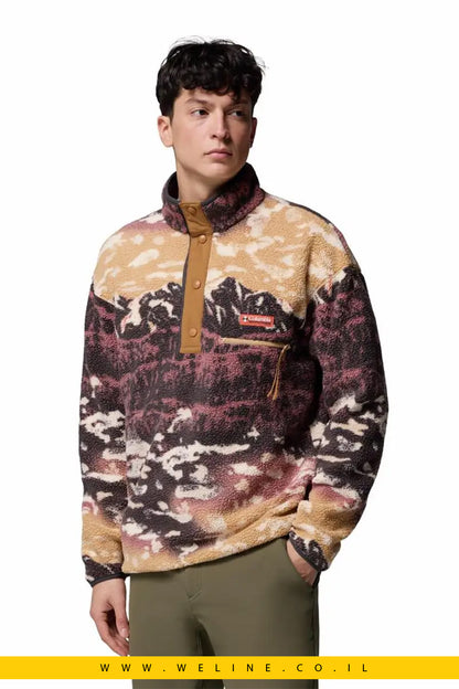 Columbia – Helvetia II Printed Half Snap Fleece  פליס מודפס לגברים עם פתיחת חצי–סנאפ