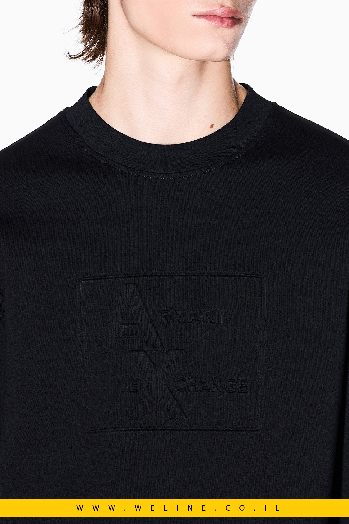 סווטשירט גברים Armani Exchange – עם לוגו מובלט