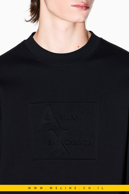 סווטשירט גברים Armani Exchange – עם לוגו מובלט