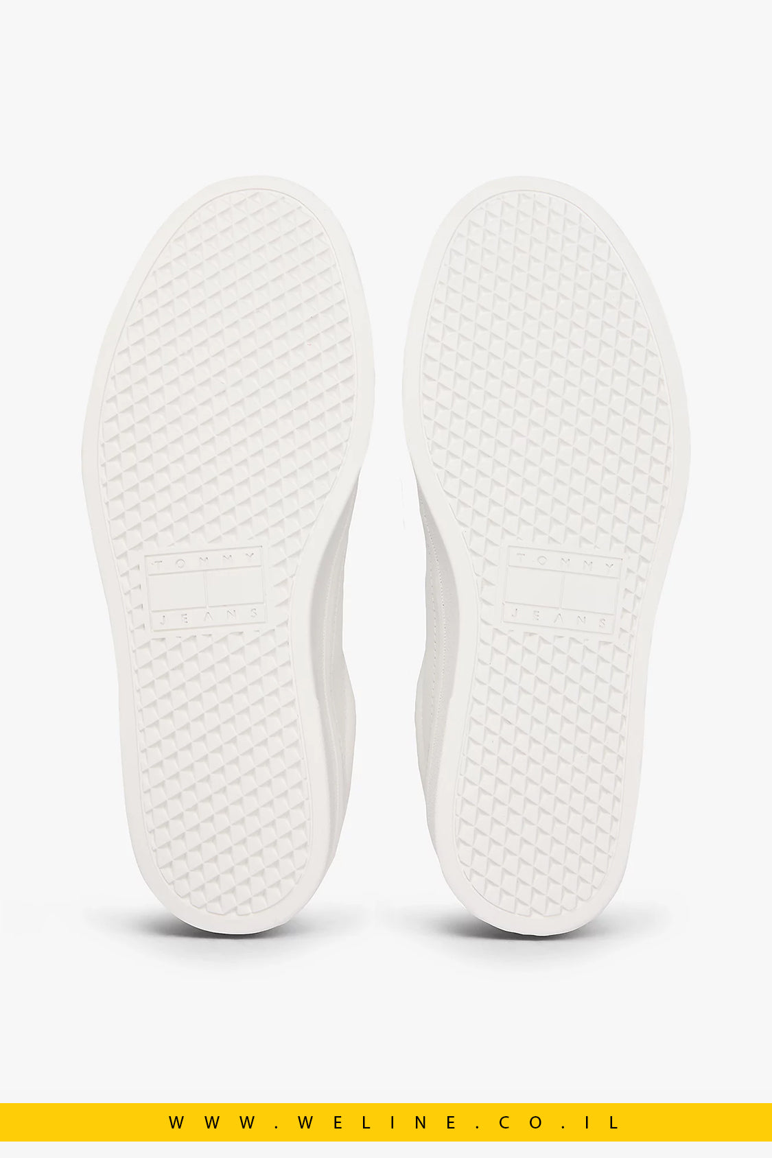 סניקרס עור לנשים לבן Tommy Jeans Greenwich Leather Contrast Heel – צבע