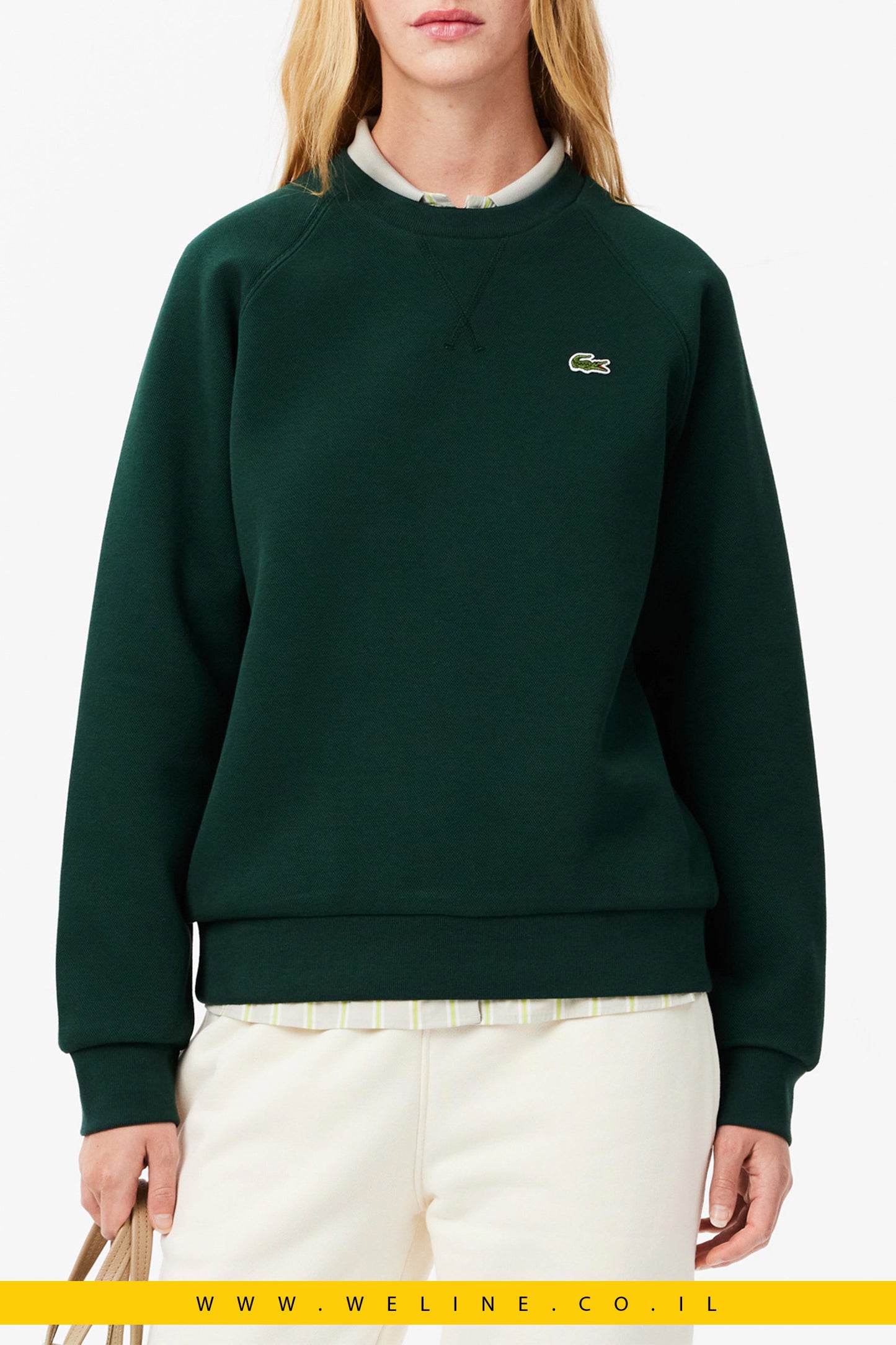 סווטשירט פיקה עם צווארון עגול (Crew Neck Piqué Sweatshirt).