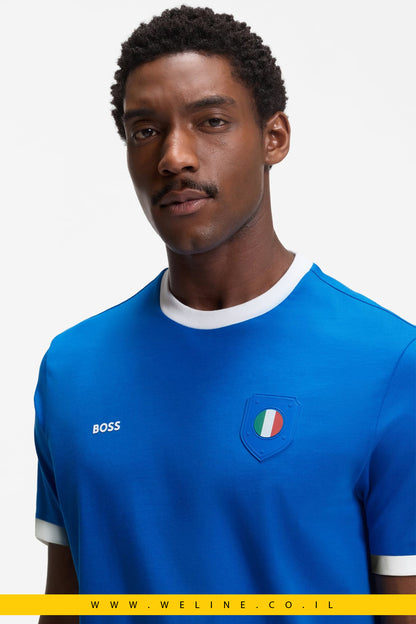 חולצת טי גברים BOSS Stretch-Cotton T-Shirt Italy– Regular Fit