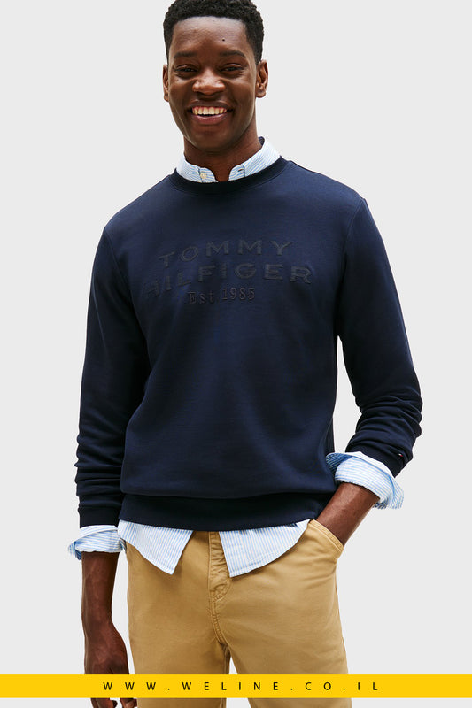 סווטשירט גברים כחול כהה עם לוגו – Tommy Hilfiger