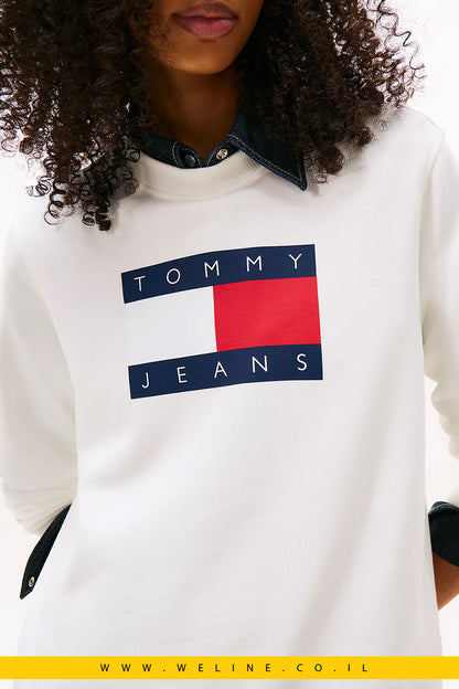 סוודר גברים Tommy Hilfiger Performance במרקם משולב ורבע רוכסן