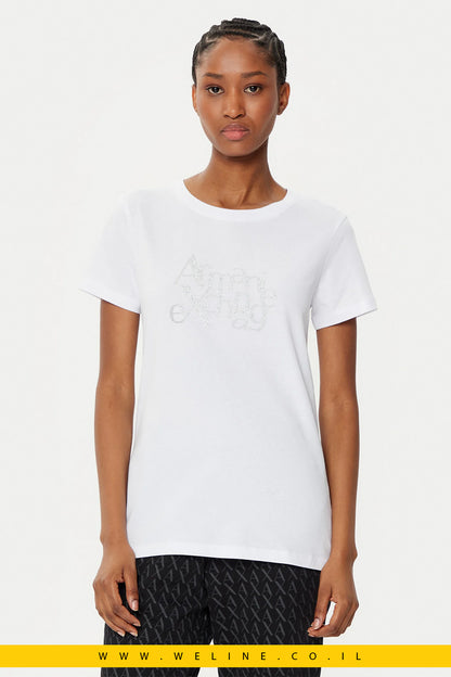 טי-שירט לנשים בצבע לבן– Armani Exchange