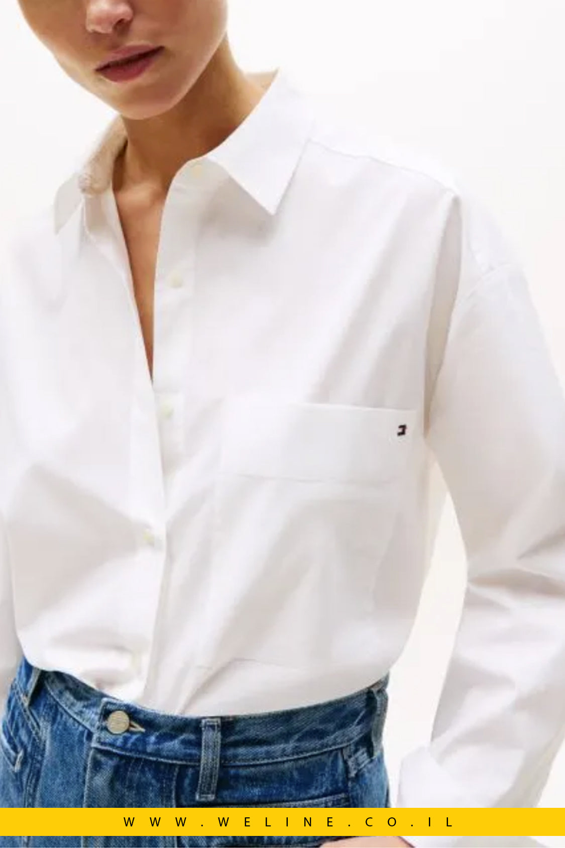 חולצת נשים Tommy Hilfiger Oversized Poplin