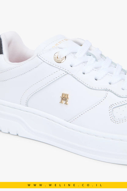 סניקרס עור Tommy Hilfiger TH Monogram Leather Cupsole Trainers White