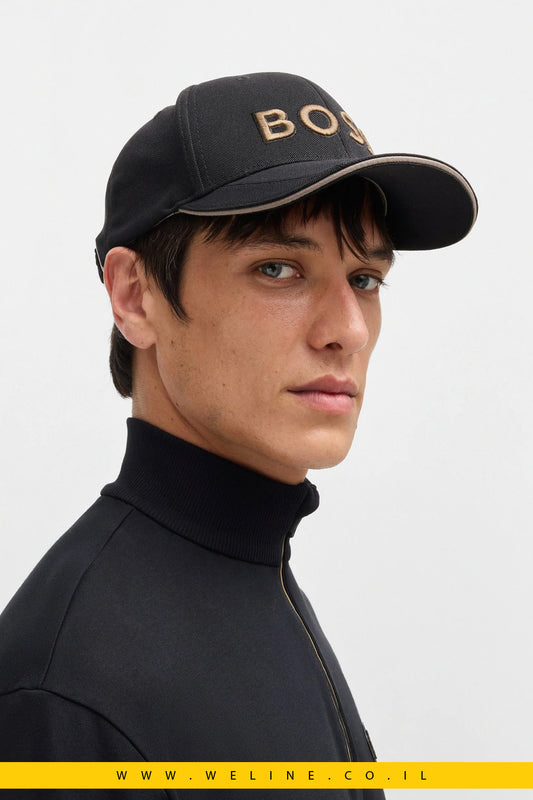 BOSS כובע Cap-US – כובע פרימיום שחור עם לוגו רקום