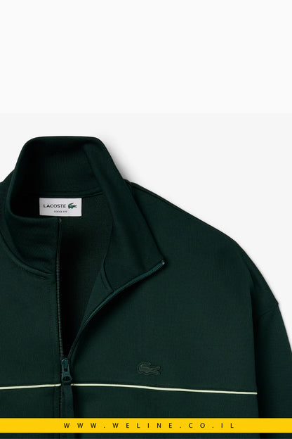 סווטשירט פליס עם אפקט סאטן ורוכסן – Lacoste