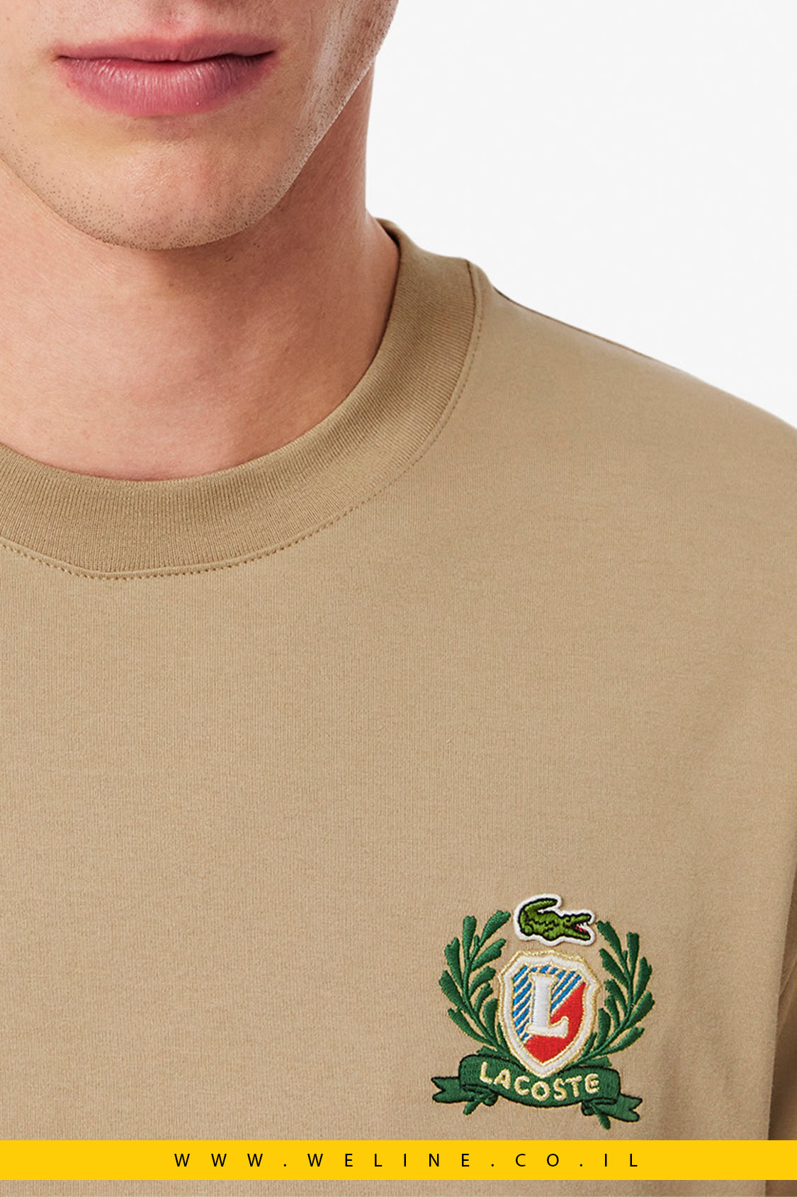חולצת טי מבד כותנה עם סמל רקום – Lacoste