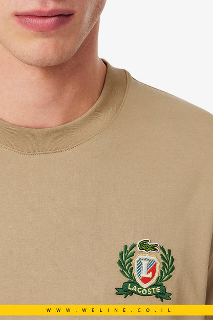 חולצת טי מבד כותנה עם סמל רקום – Lacoste