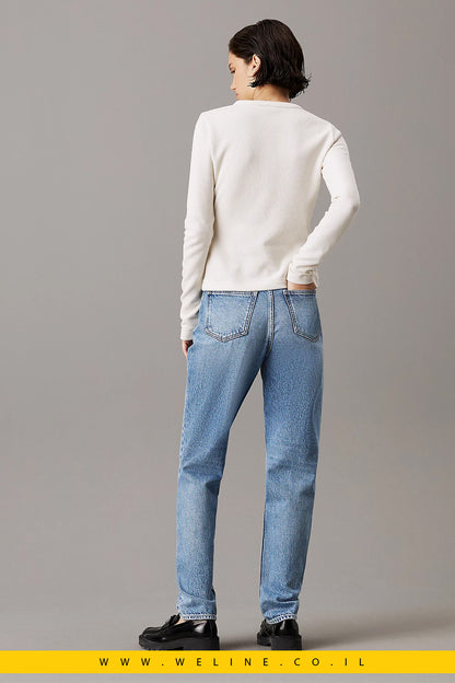 ג'ינס Mom בגזרה גבוהה לנשים מבית Calvin Klein Jeans