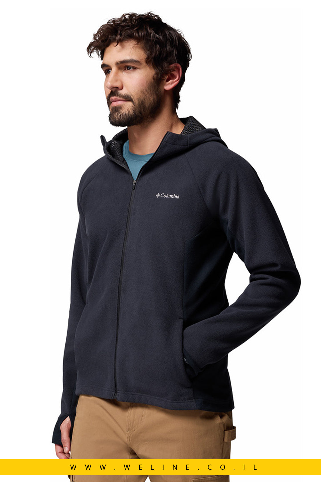 ג'קט ארוך עם כובע מובנה לגברים Arctic Peak Hooded Full Zip שחור