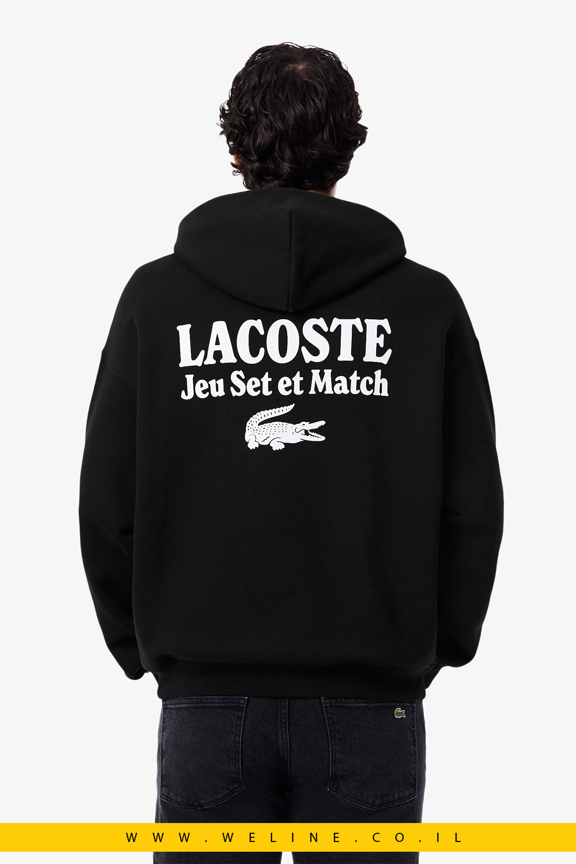 קפוצ'ון פליז מודפס לגברים Lacoste
