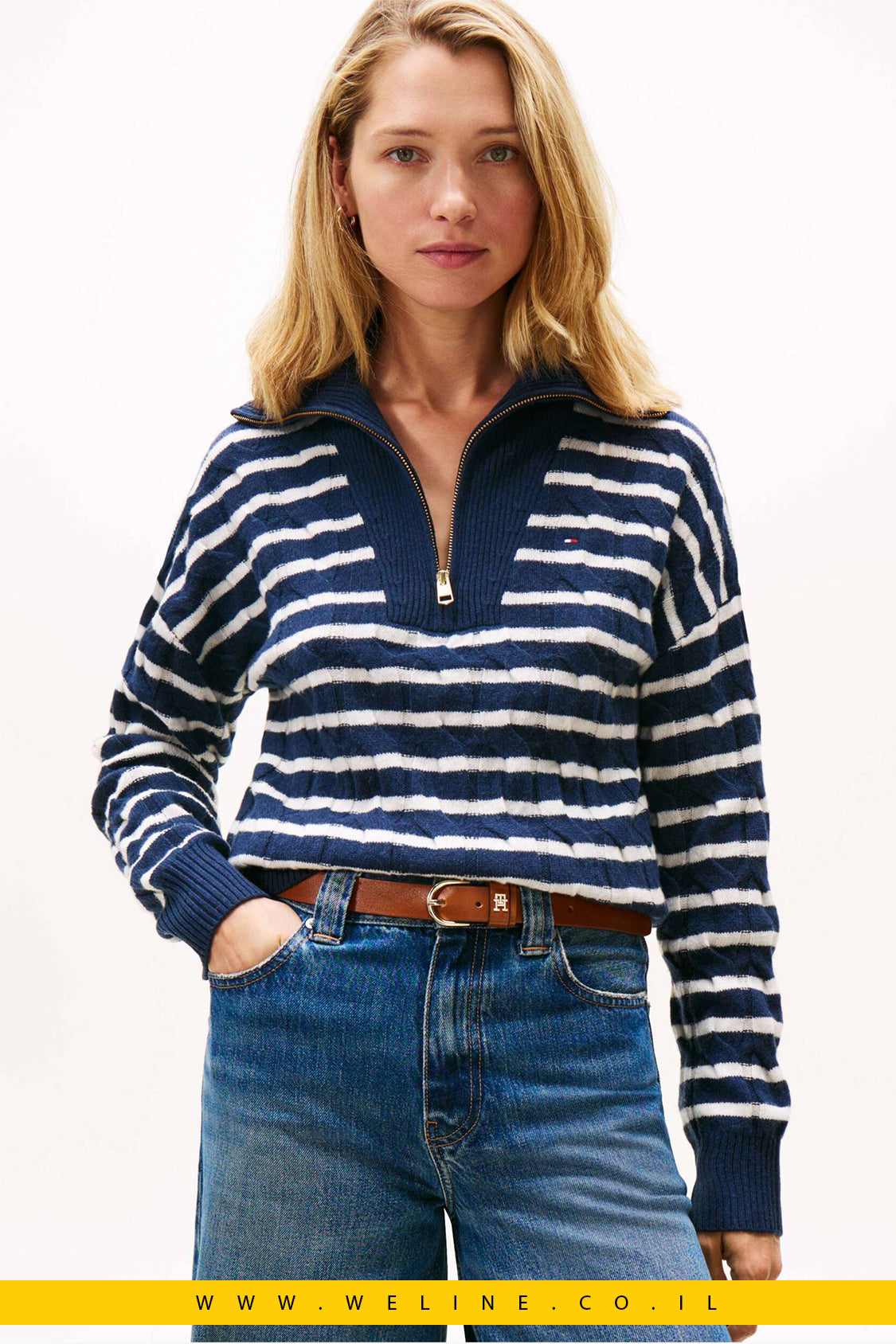 סוודר נשים מצמר בגזרה רחבה – Tommy Hilfiger