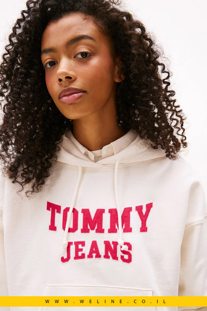 קפוצ׳ון נשים Tommy Jeans עם לוגו אפליקציה – VARSITY APPLIQUÉ LOGO BOXY HOODY