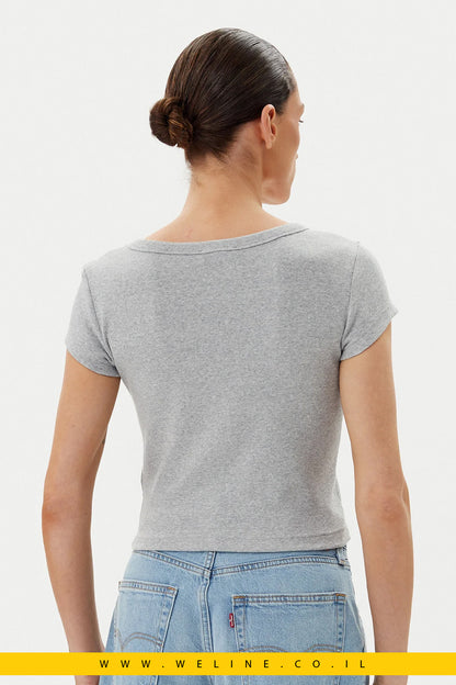 חולצת טי נשים בצבע אפור מלנג’ – Calvin Klein Jeans