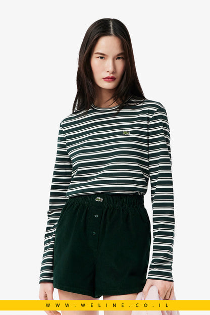 חולצת סטרייפ ארוכת־שרוול לנשים – Lacoste