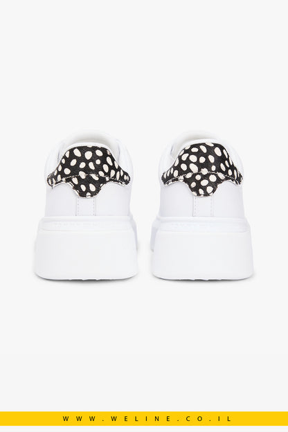 נעלי סניקרס פלטפורמה לנשים Tommy Hilfiger Snow Leopard Heel Leather – צבע לבן/הדפס מנומר