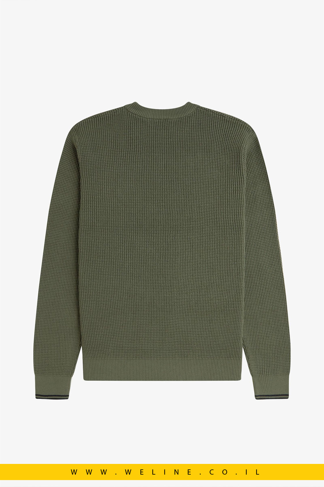 סריג צווארון עגול מבד כותנה בסריגת וואפל – בצבע ירוק Laurel Wreath